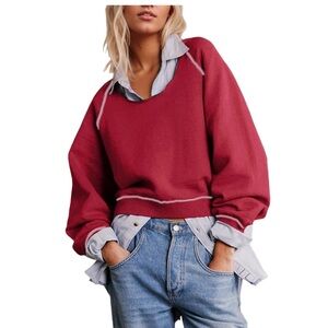 NWT Oversized Long Sleeve Pullover Sweater Chunky Knit Crewneck Sweatshirt XL